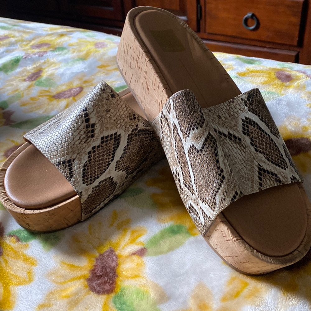Dolce vita snakeskin wedges